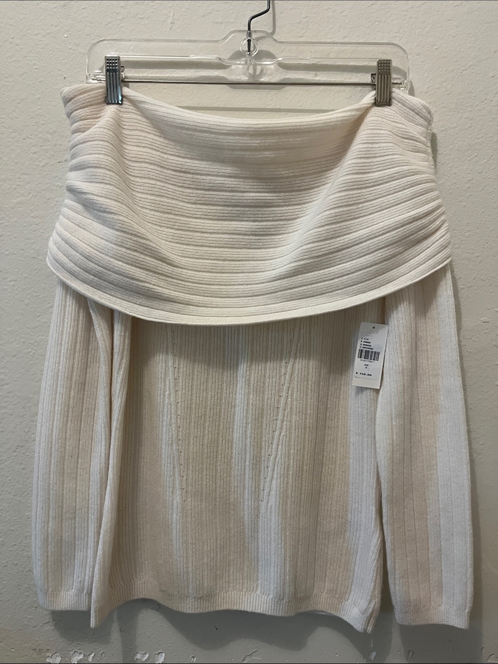 NWT BY ANTHROPOLOGIE OFF-SHOULDER WOOL CASHMERE SWEATER SIZE SMALL